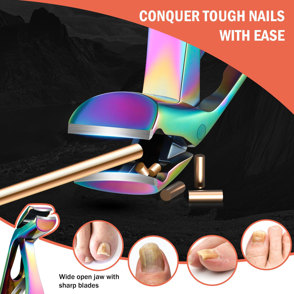 BEZOX toenail clipper wide jaw capacity handles thick nails smoothly