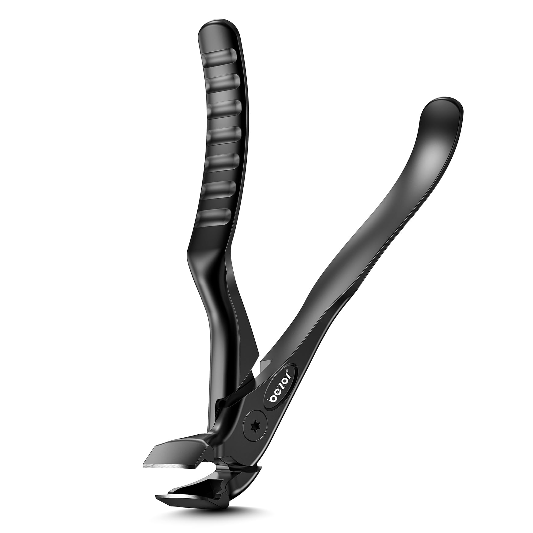 BEZOX toenail clippers with long handle and curved head for easy senior trimming.