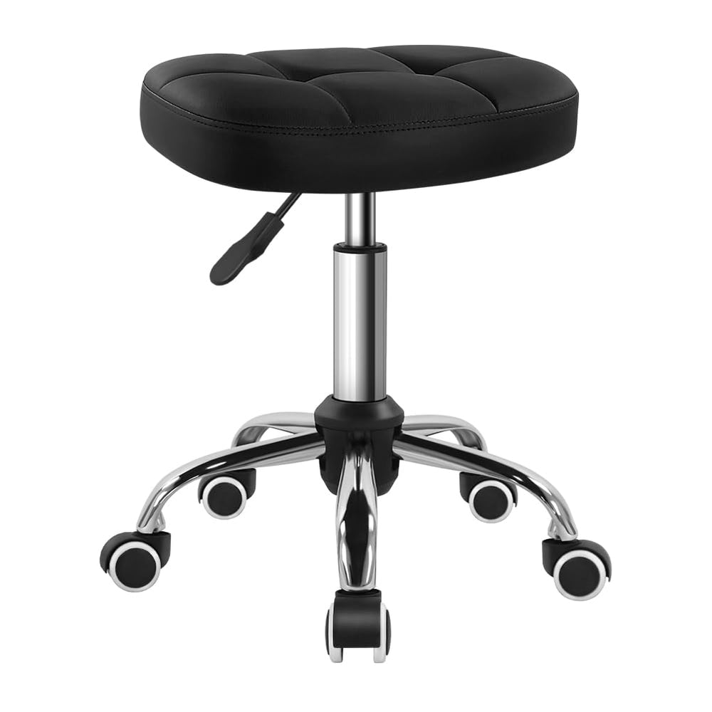BFTOU black minimalist swivel stool side view for versatile workspaces