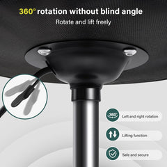 BFTOU swivel stool base demonstrates 360-degree movement for versatile tasks