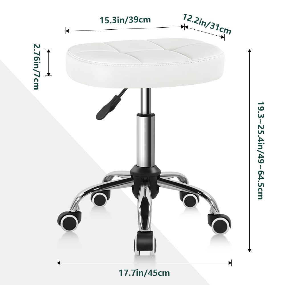 BFTOU white PU stool side angle for ergonomic workstation flexibility