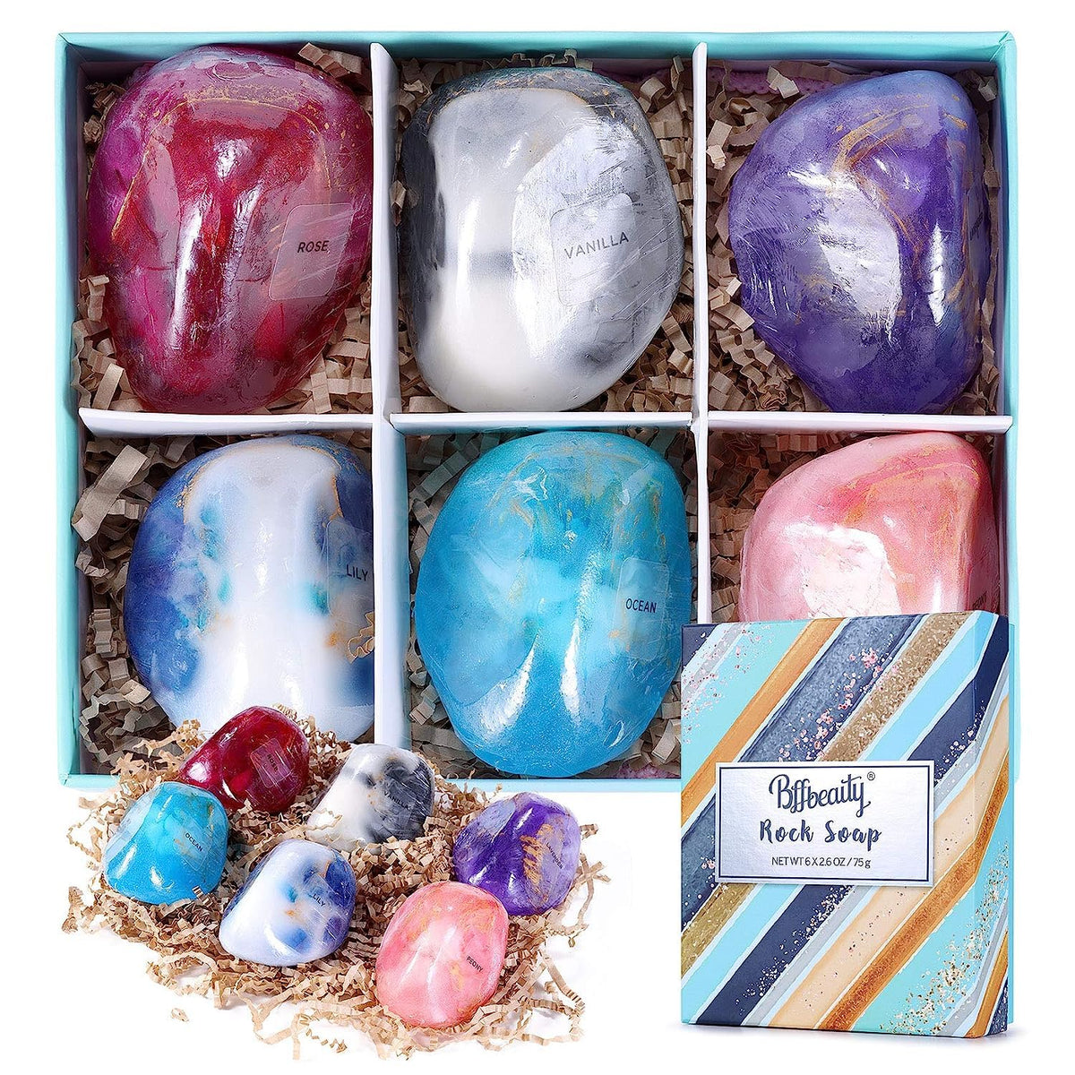 Bff Beauty Garden 6-piece soap set packaging in a gift-ready box for gifting