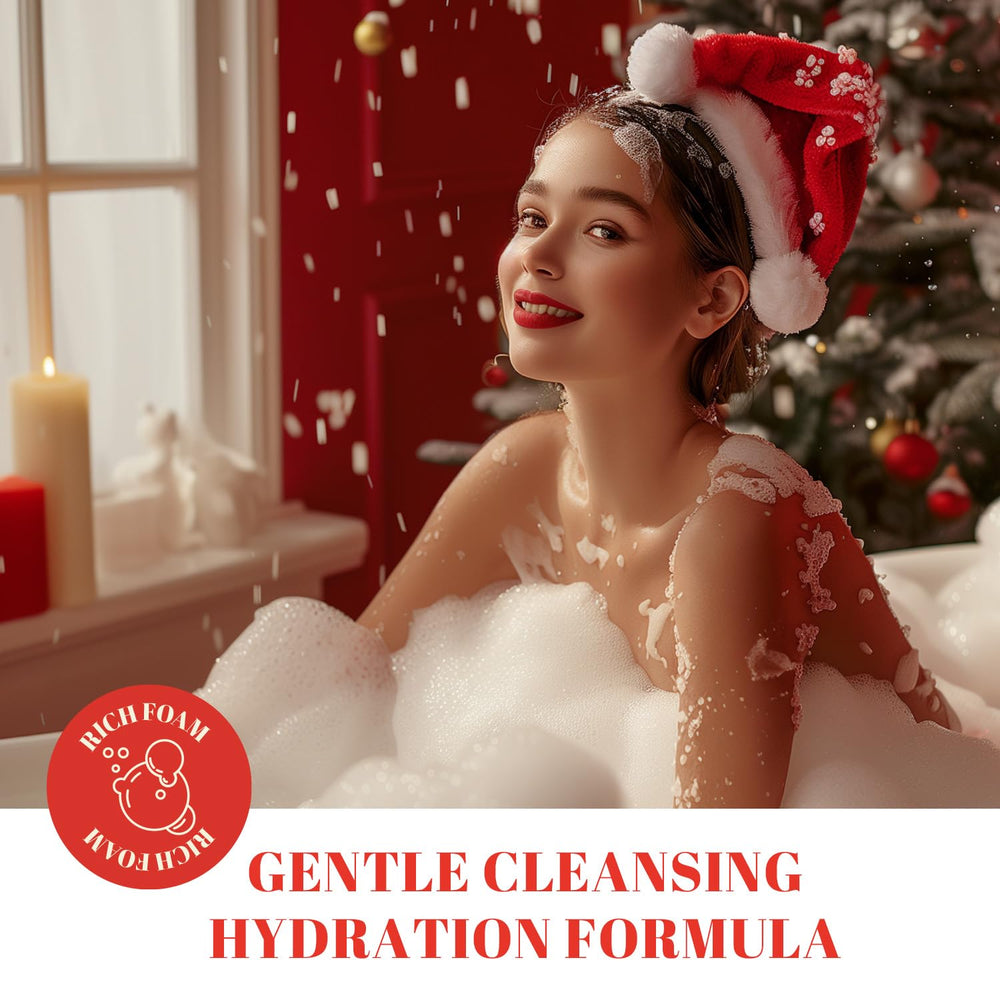 BFFLOVE Christmas bubble bath creates creamy foam and festive aroma for relaxation