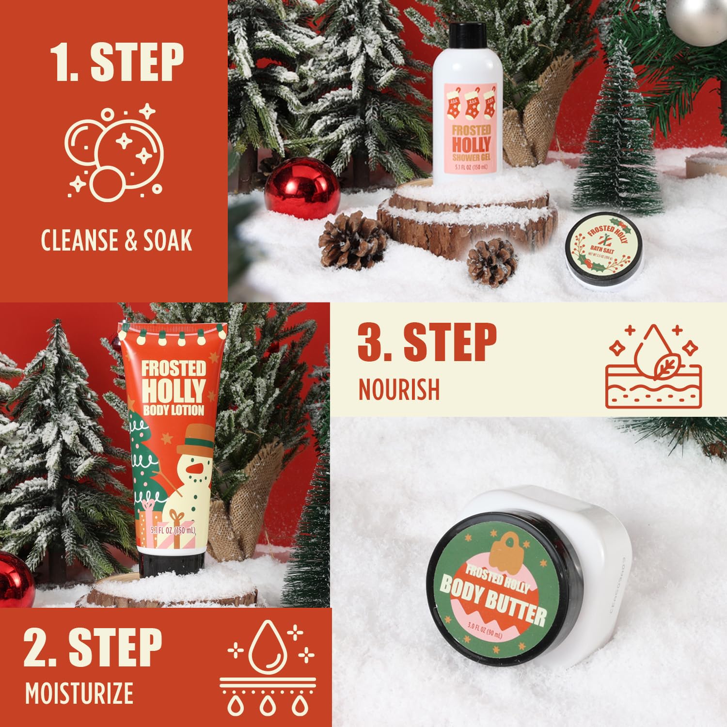 BFFLOVE tree-shaped towel adds festive charm to your self-care ritual.