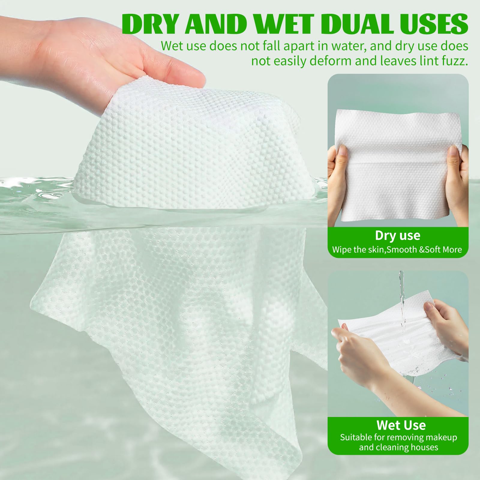 BFHKXW ultra-soft-fiber-texture wipes deliver high absorbency for makeup removal.