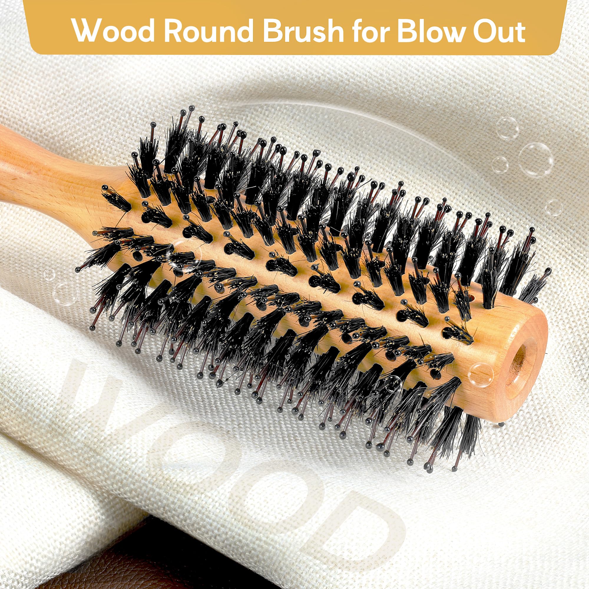BFWood round brush ideal for blowouts, curls, volume, and quick touch-ups.