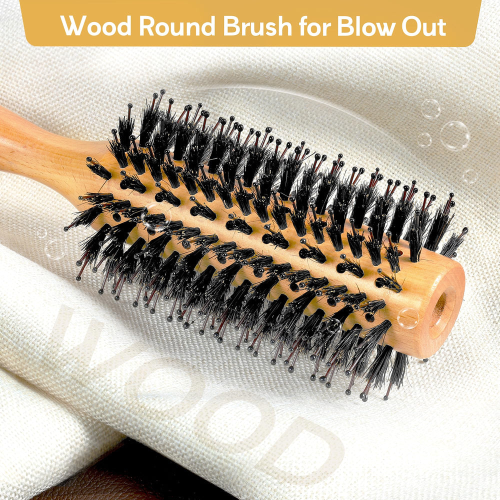 BFWood round brush ideal for blowouts, curls, volume, and quick touch-ups.