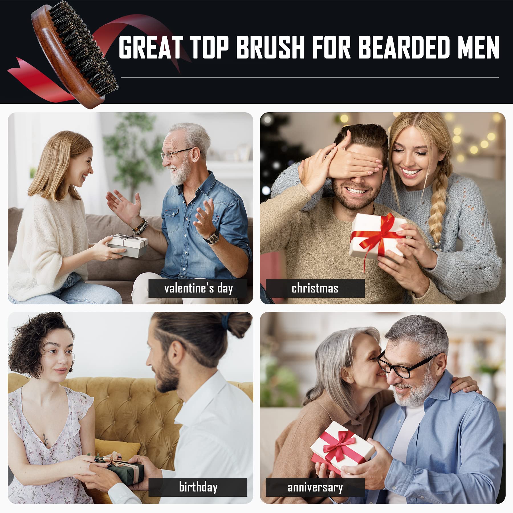 BFWood ergonomic oval-handle image shows comfortable palm fit during routine grooming.