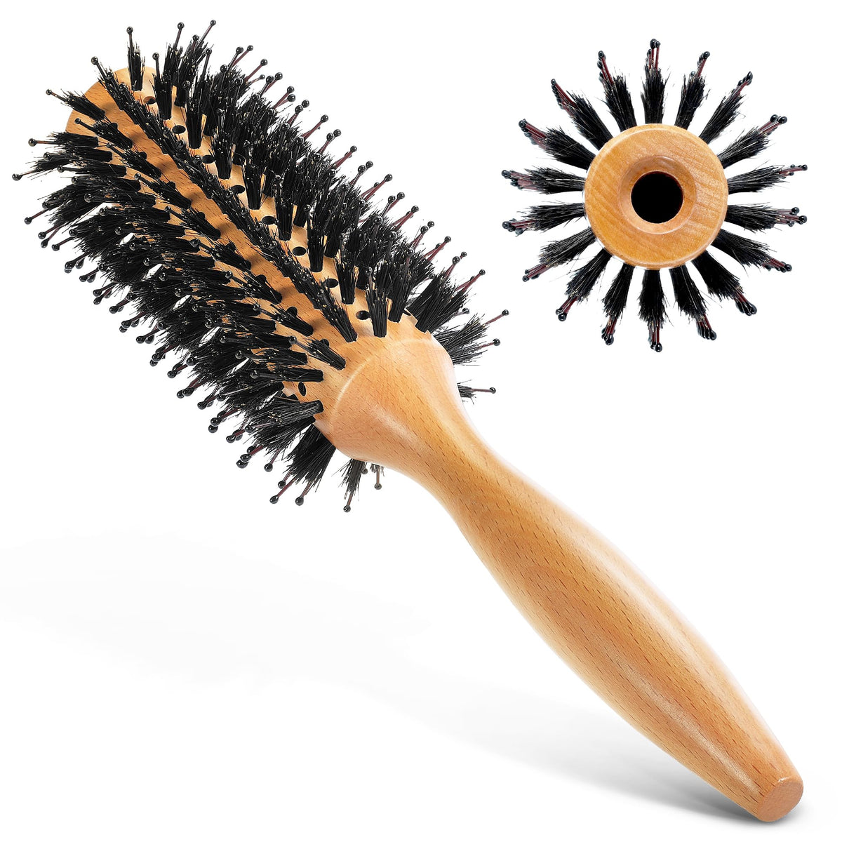 BFWood round brush blowout 1.2-inch roller delivers swift heat convection for smoother styling.