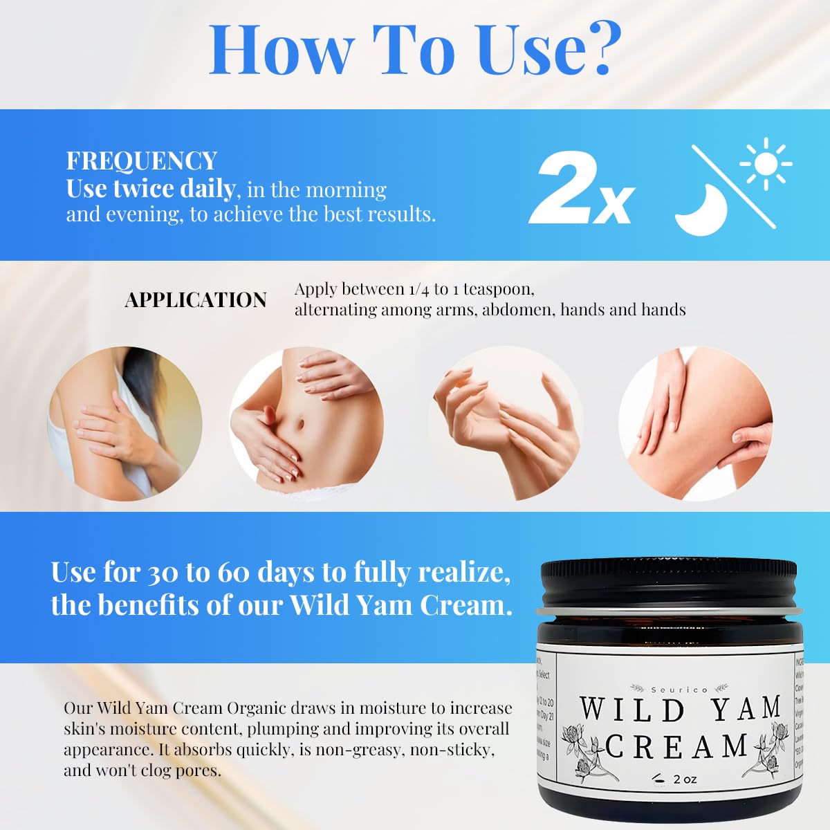 BGYVNU Wild Yam Cream dermatologist-tested hypoallergenic label.