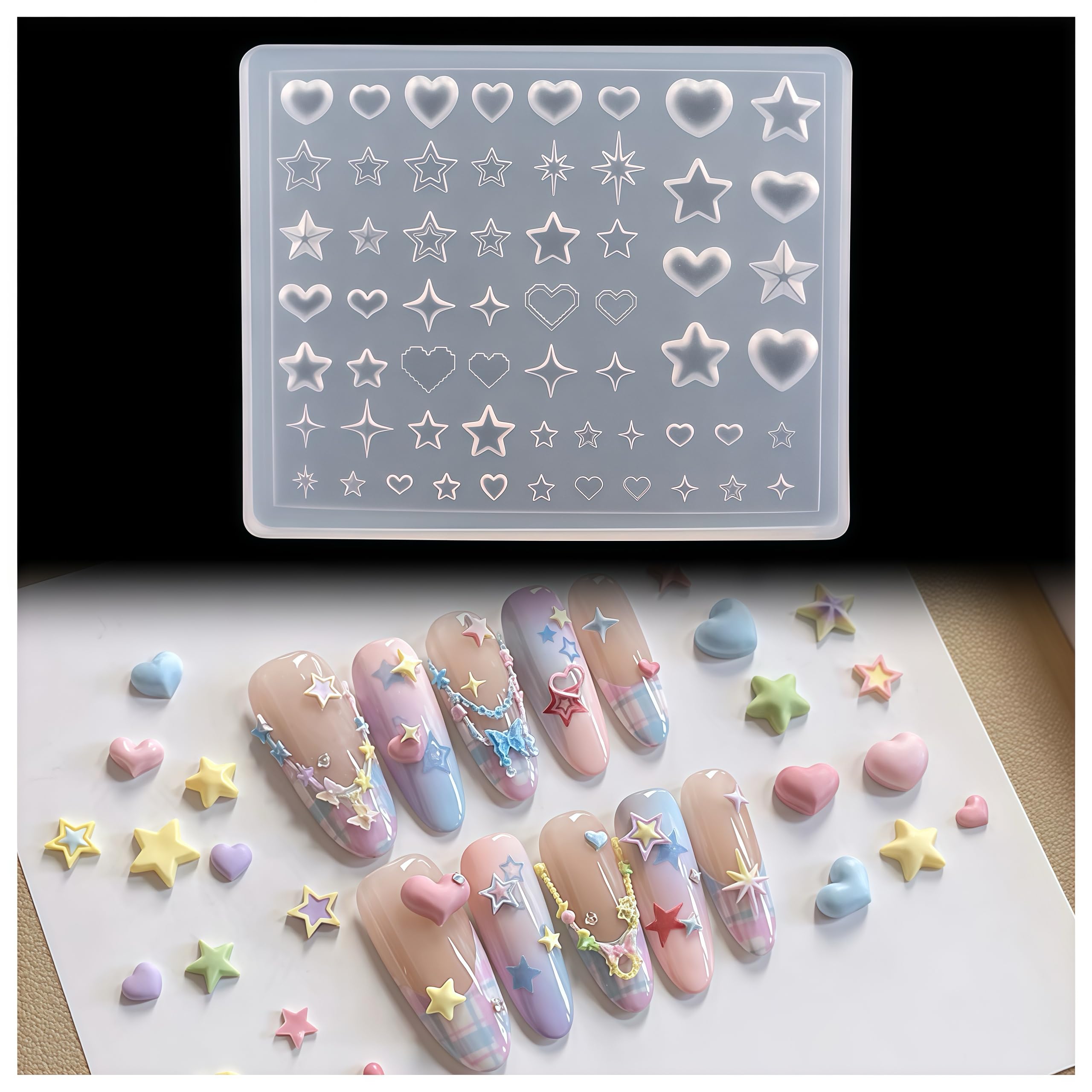 BHCCXZ 3D Nail Molds Heart for reusable, chic nail art ideas.
