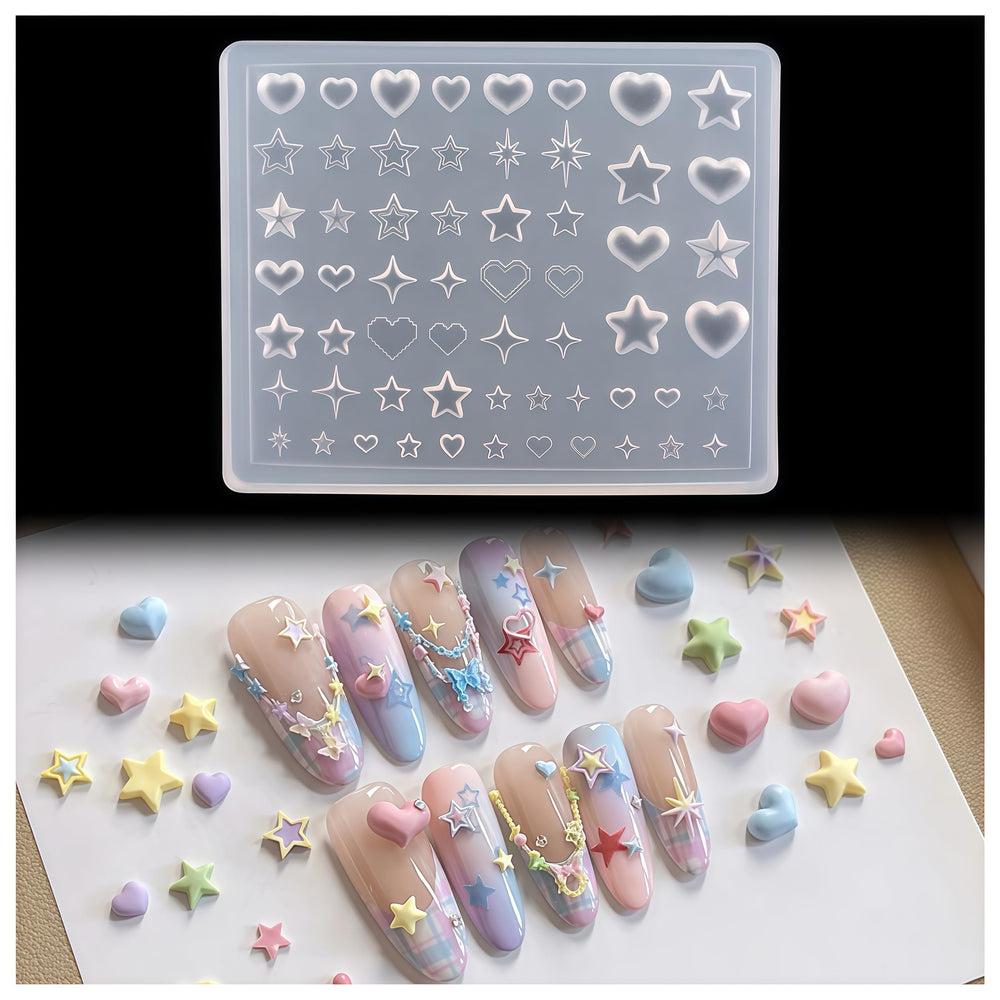 BHCCXZ 3D Nail Molds Heart for reusable, chic nail art ideas.