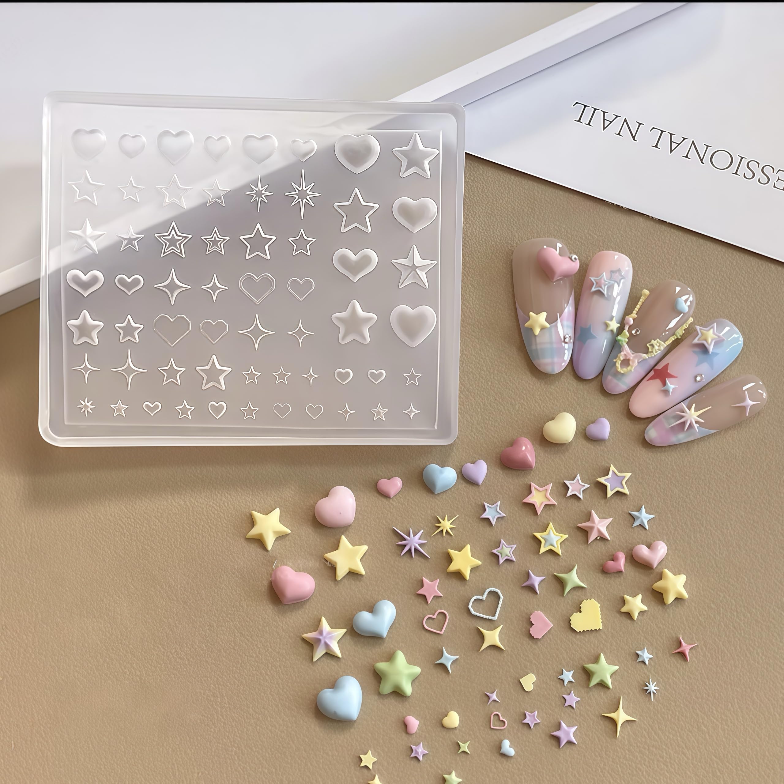 BHCCXZ 3D Nail Molds Star adds easy star accents for playful looks.