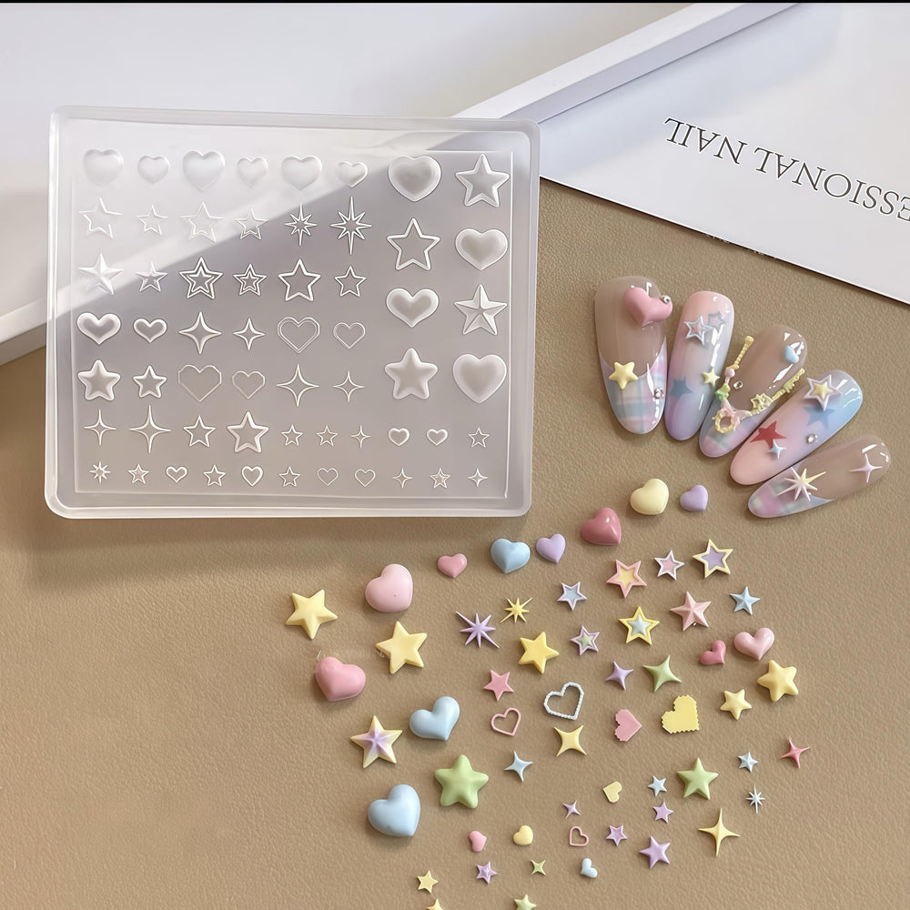 BHCCXZ 3D Nail Molds Star adds easy star accents for playful looks.