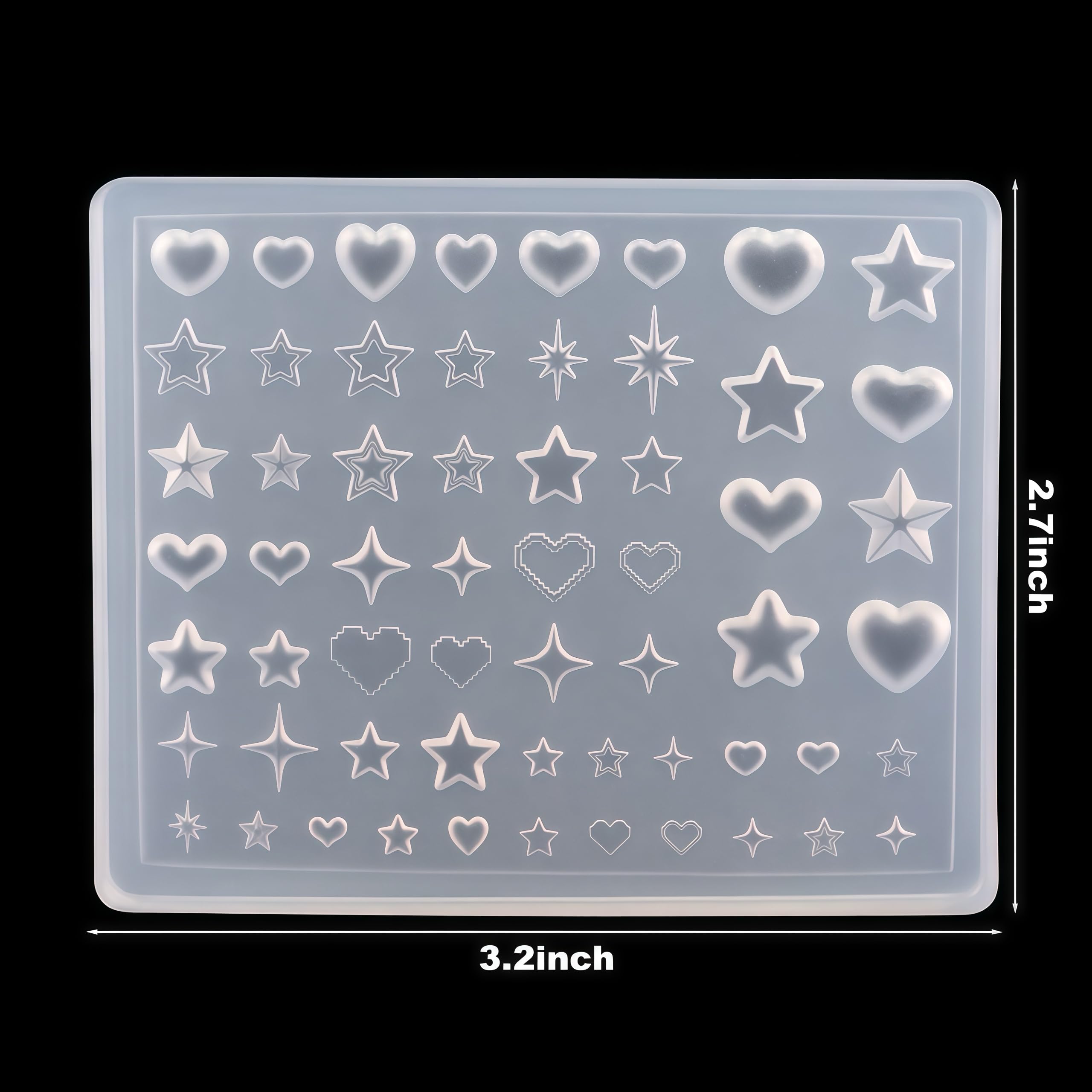 BHCCXZ 3D Nail Molds Starburst creates dimensional starburst charms on nails.
