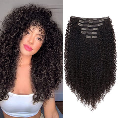 BHF 26 inch kinky curly clip-in extension highlights natural texture for fuller daily looks.