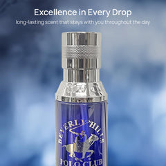 BHPC Blue bottle side angle emphasizes sleek aesthetics and portable grooming