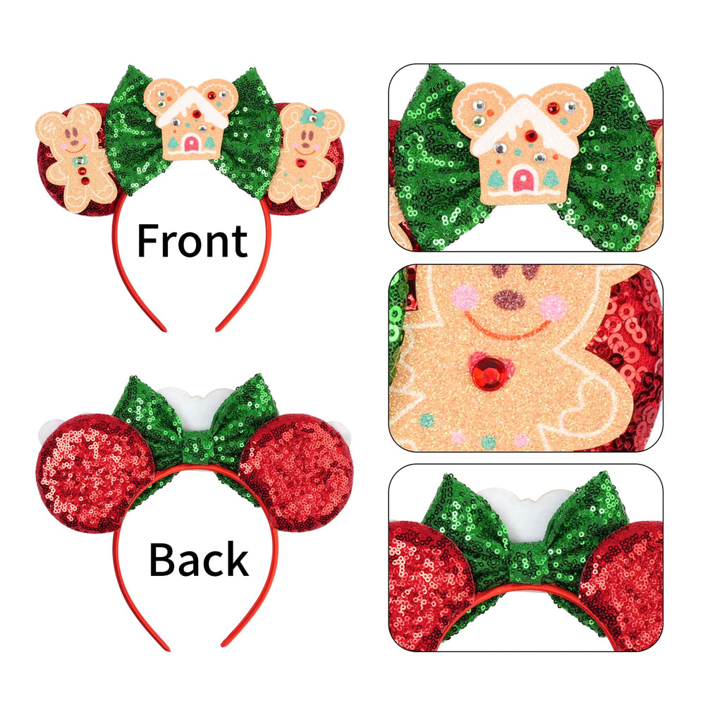 bianbaistar red sequined ears close-up highlighting sparkle and texture