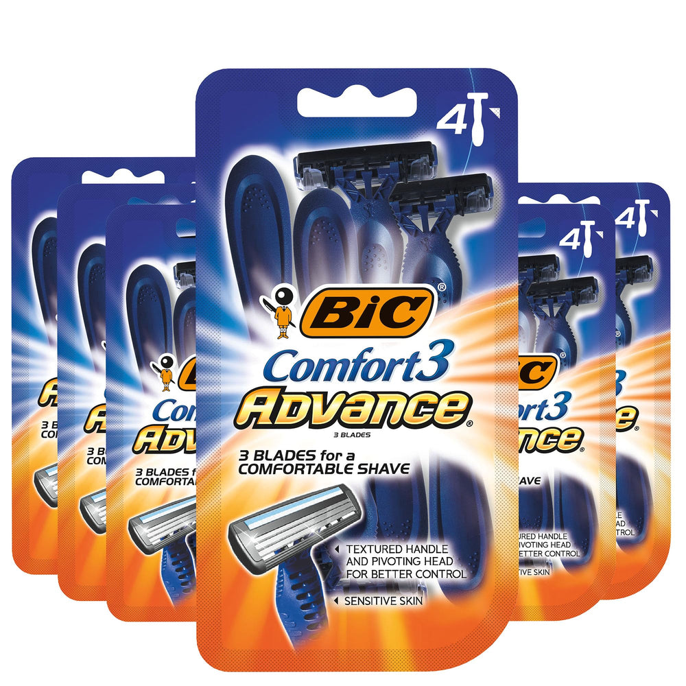 BIC Comfort 3 Advance razor closeup showing a smooth, close shave