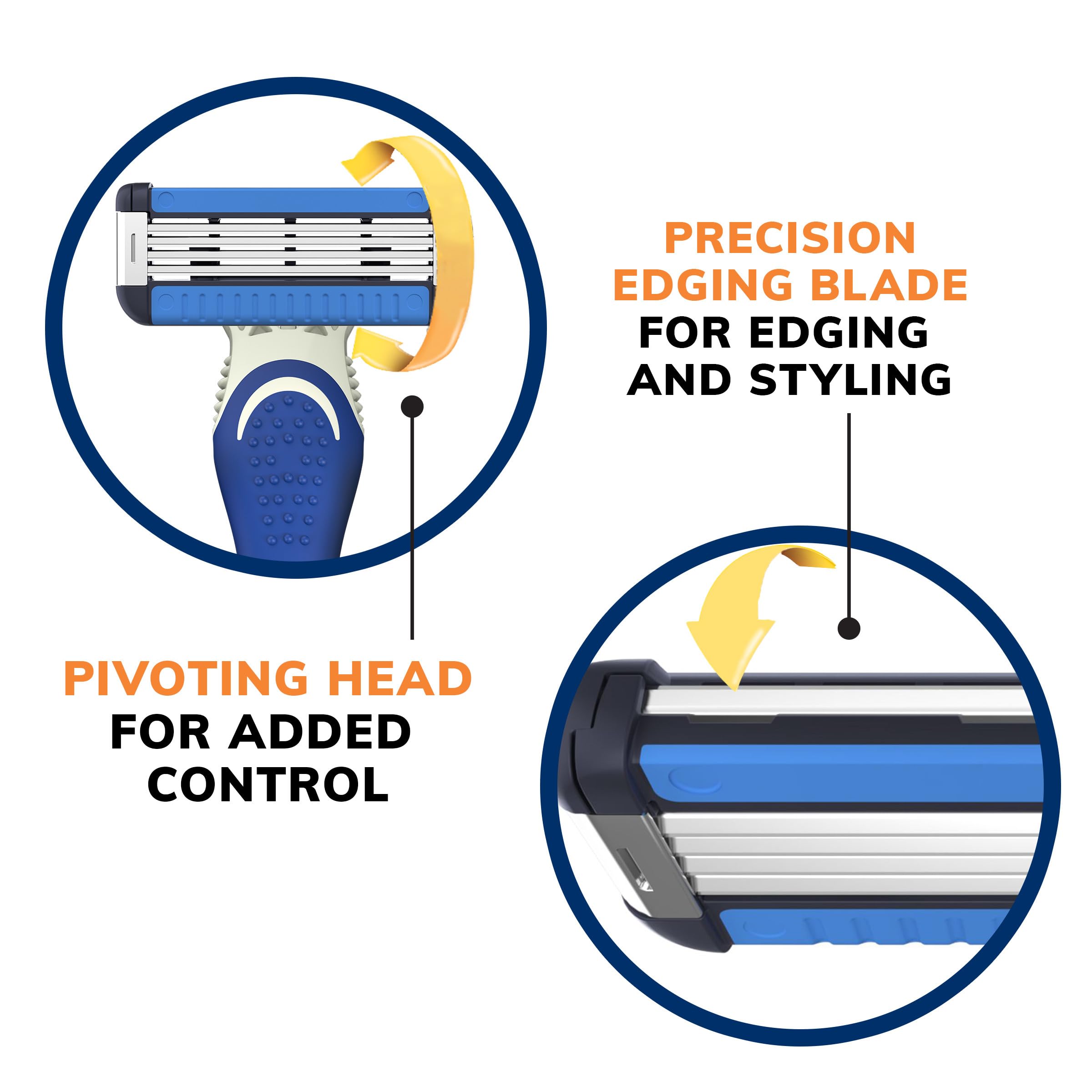 BIC EasyRinse back-edge precision blade reaching hard-to-shave areas