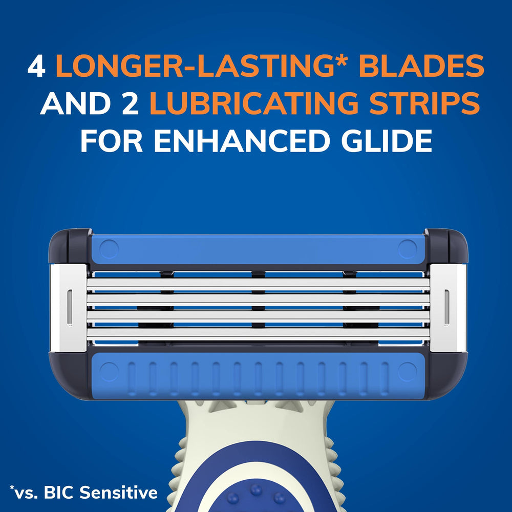 BIC EasyRinse dual lubricating strips with Aloe Vera and Vitamin E for smoother feel