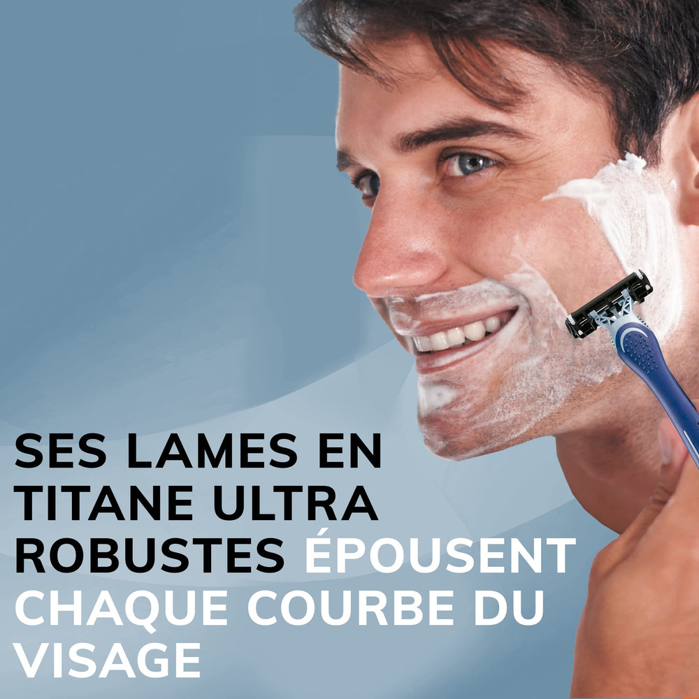 BIC Flex 3 Titanium razor in use demonstrating smooth glide.