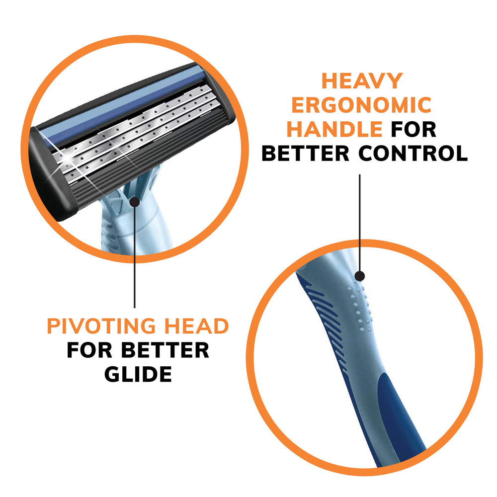 BIC Flex 3 Titanium razor packaging for convenient gym bag or travel kit.