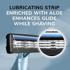 BIC Flex 3 Titanium razor pivoting head follows skin contours for easy shaping.