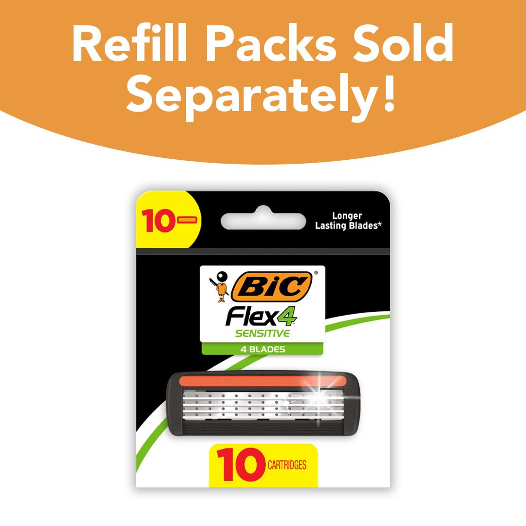 BIC Flex 4 seven cartridges shown for kit refills.