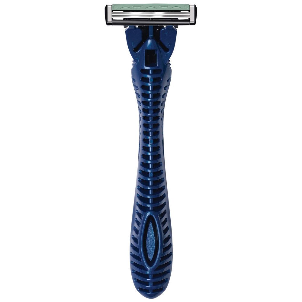 BIC Flex2 Hybrid rotating head closeup highlights adaptive pivot for contouring every angle.