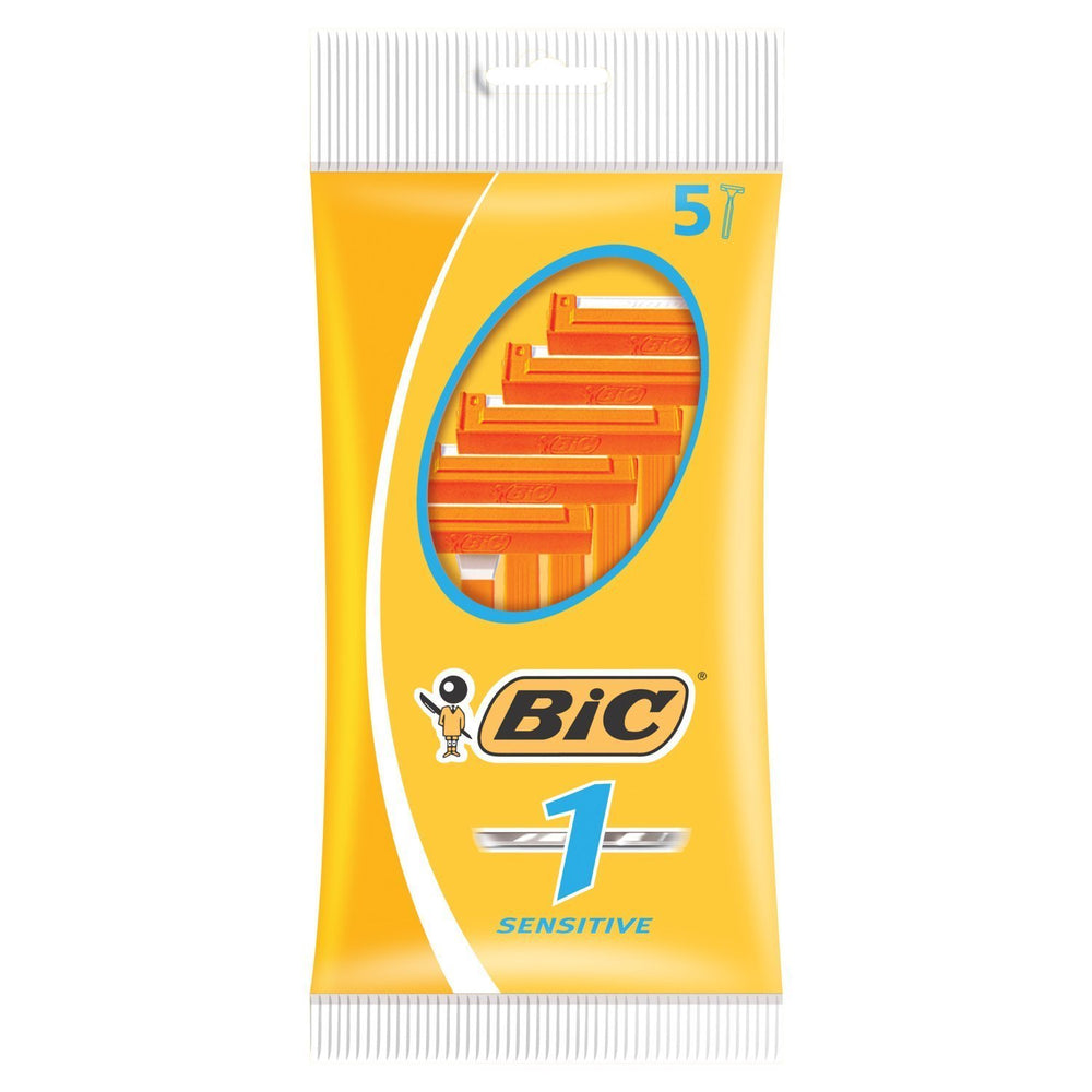 BIC N°1 razor blade close-up showing precise blades for smooth sensitive-skin shaving.