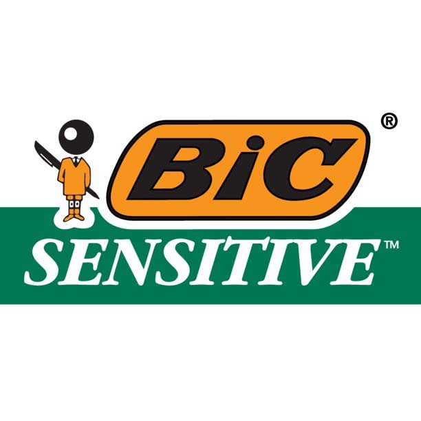 BIC single blade sensitive skin shaver blade edge closeup showing sharp performance.
