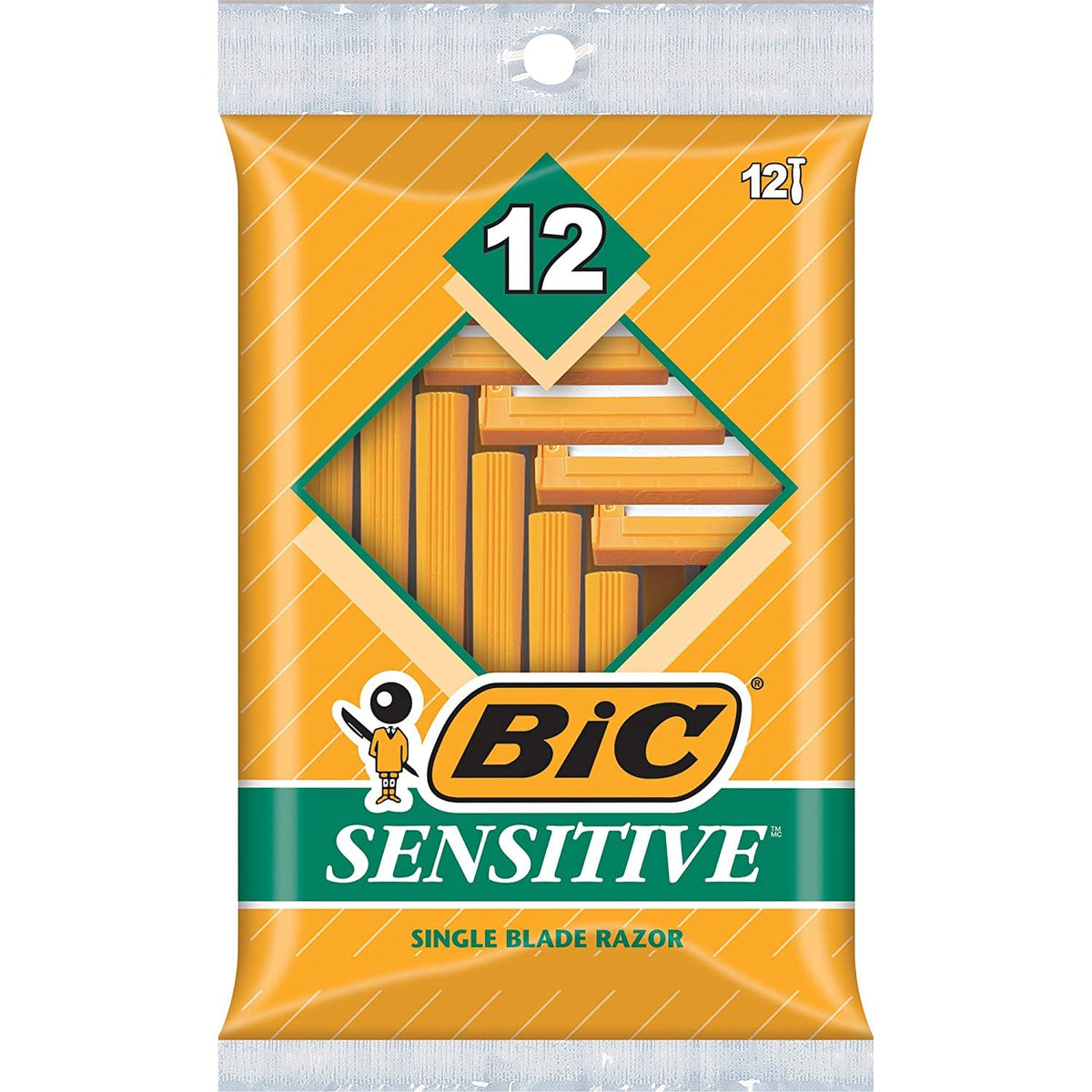 BIC single blade sensitive skin shaver lightweight handle closeup for smooth control.