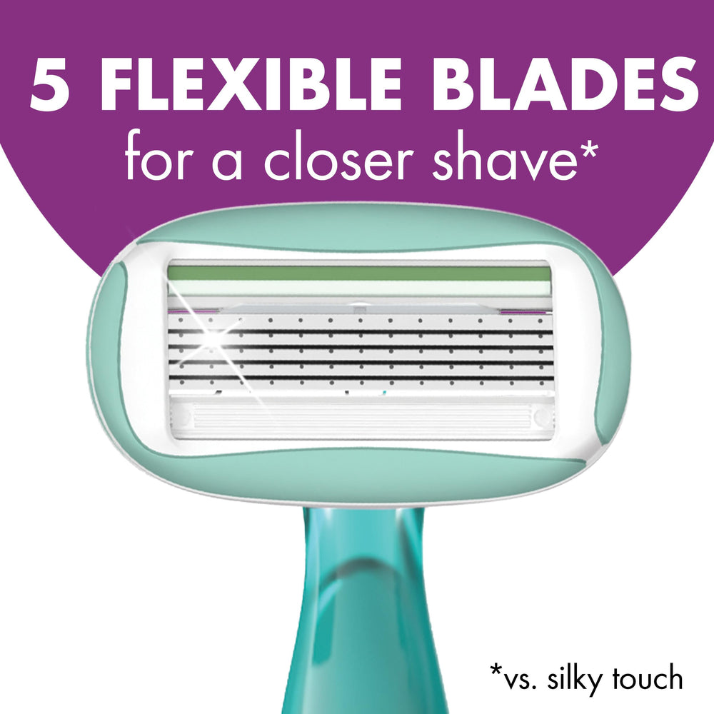 BIC Soleil 5 Sensitive razor five blades close-up contouring to curves for a smooth shave