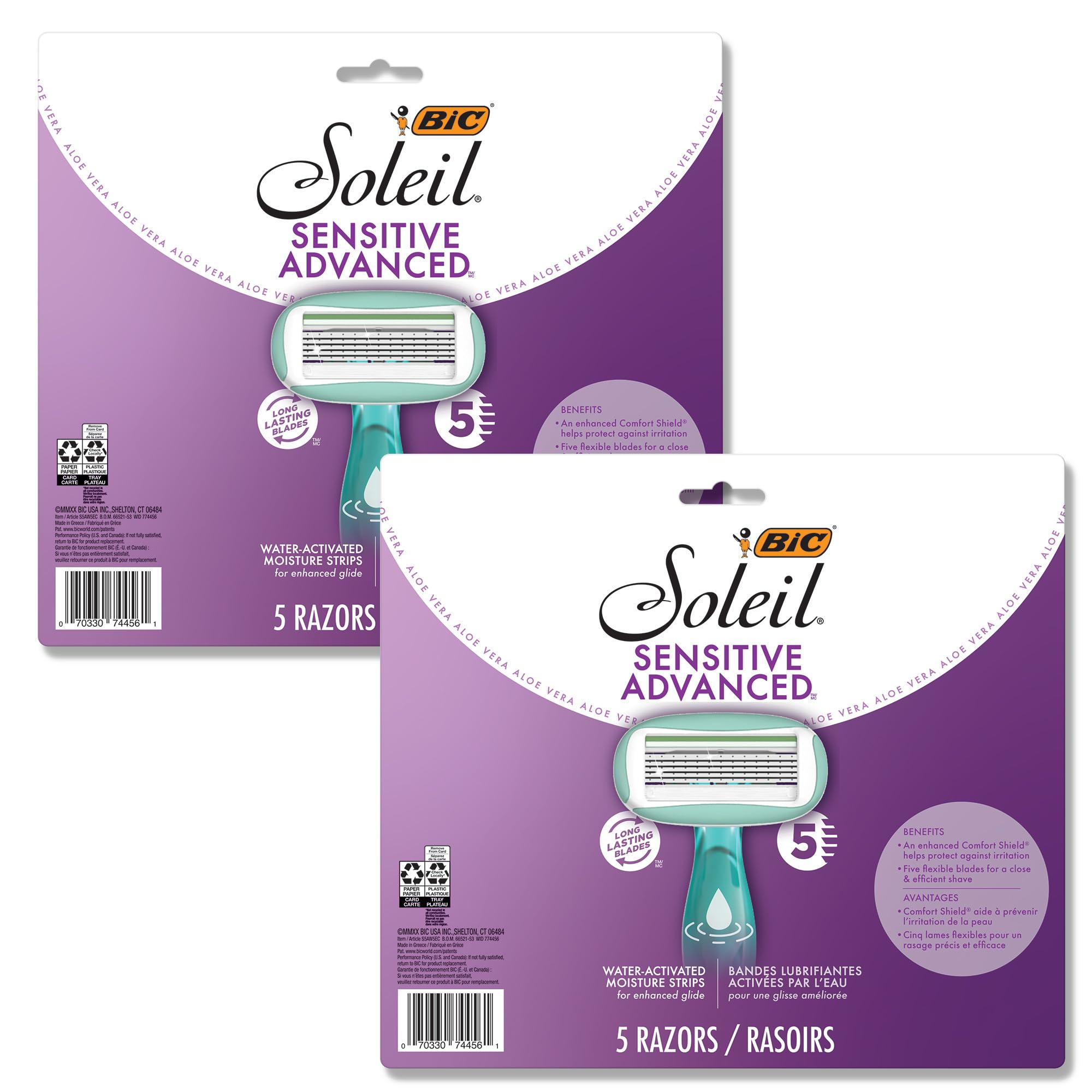 BIC Soleil 5 Sensitive razors pack ready for daily shaving on the go