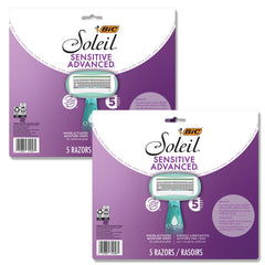 BIC Soleil 5 Sensitive razors pack ready for daily shaving on the go