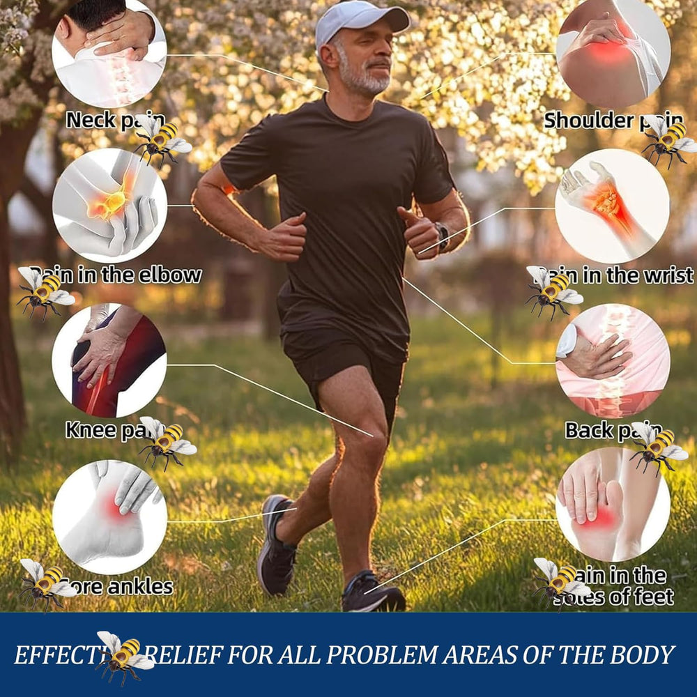 Bicotand CapsCare Relief Cream leg massage illustrates soothing comfort during activity.