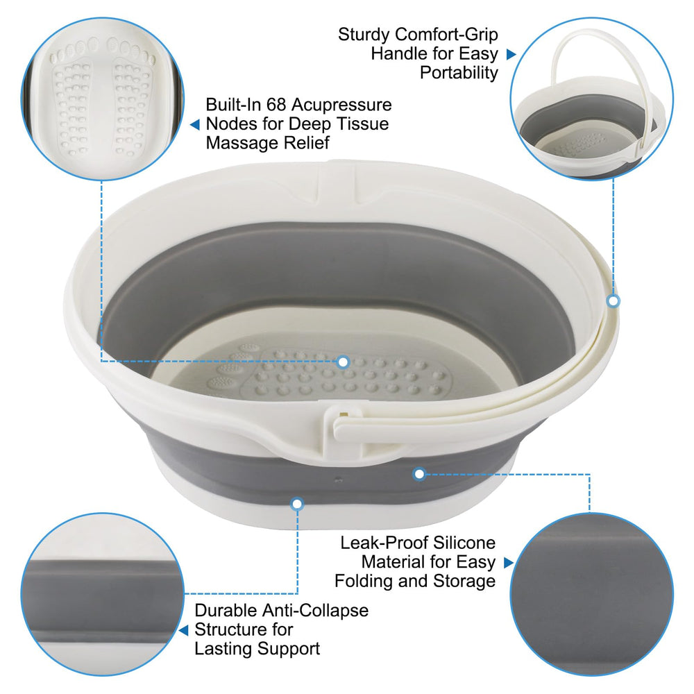 BIDFUL foot tub with 68 acupressure nodules provides gentle foot massage
