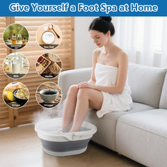BIDFUL foldable foot bath stored under a sink for easy access