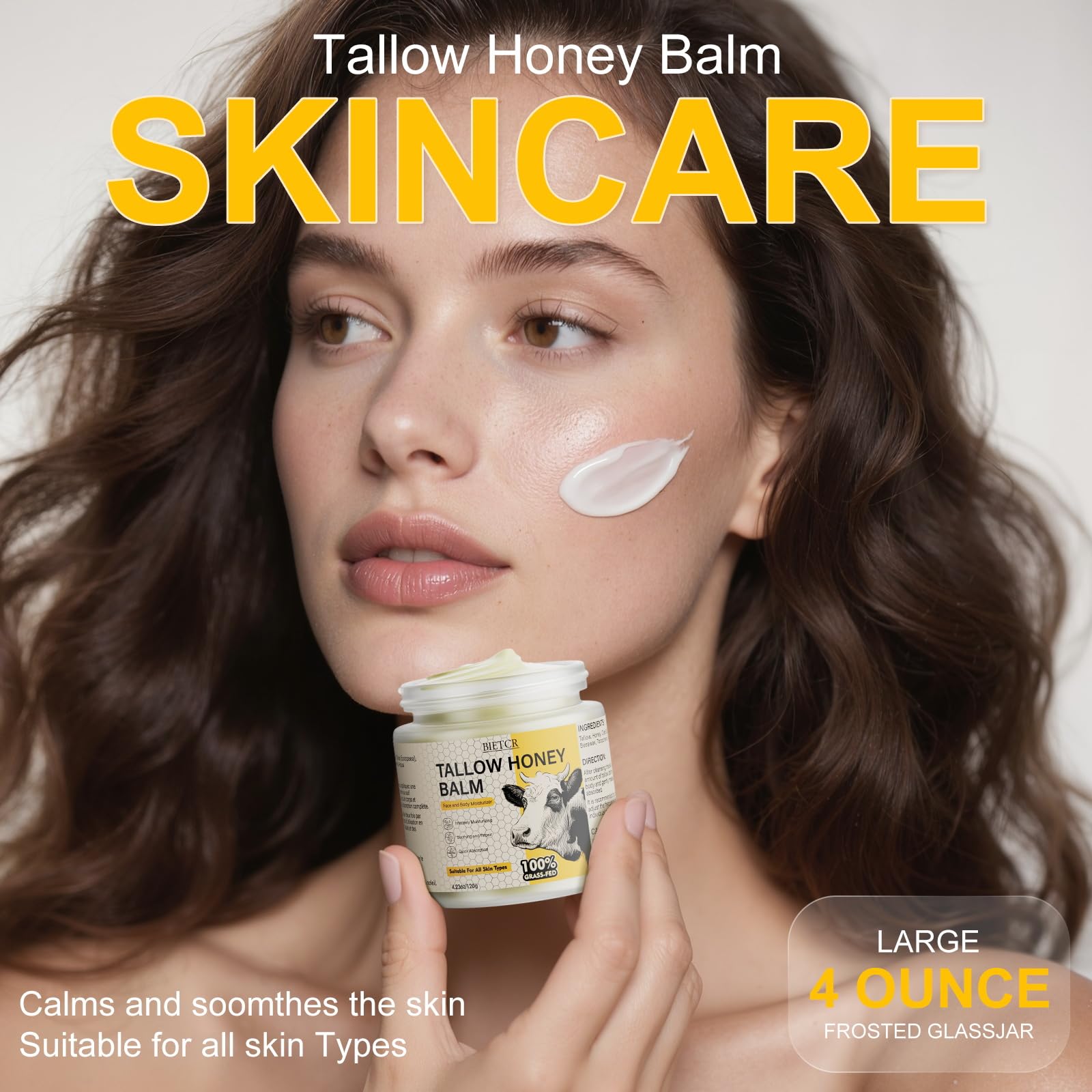 BIETCR whipped tallow balm texture shows fast absorption and light feel.