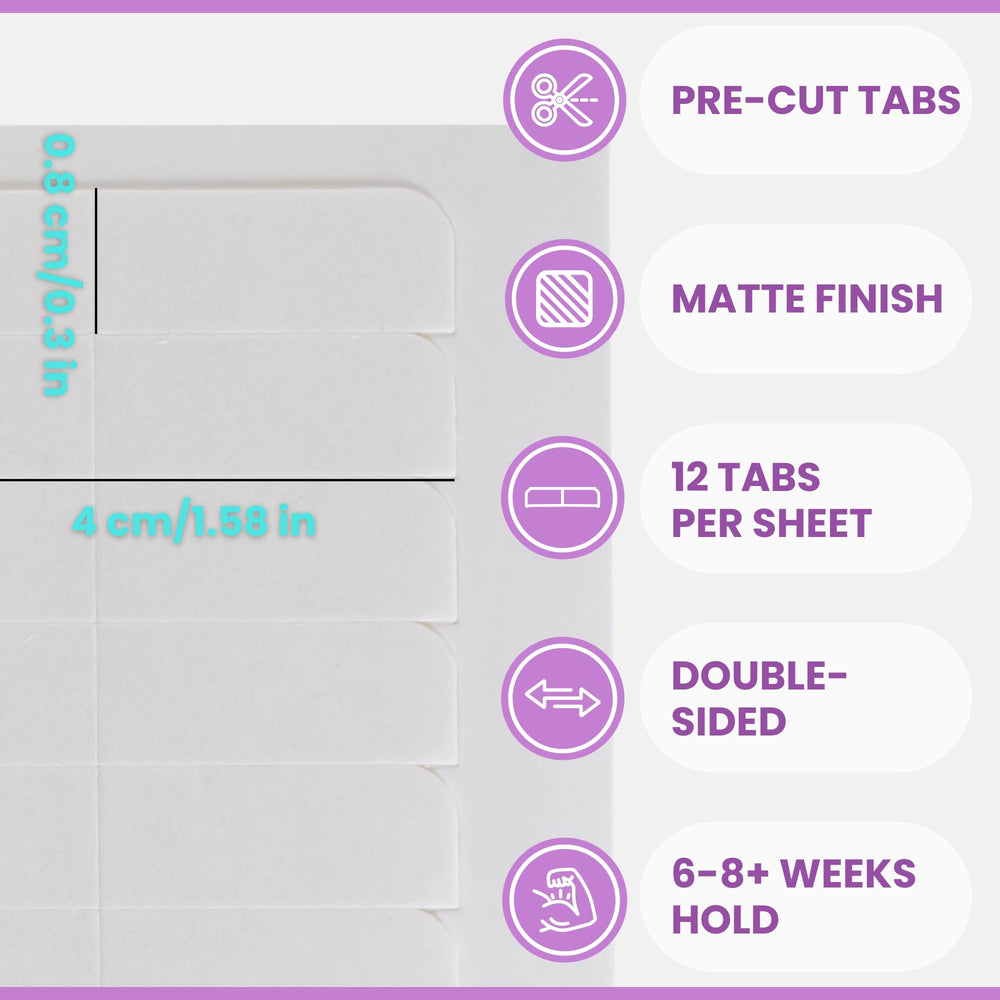 Big Kizzy double-sided tape application closeup shows easy bonding for thick hair