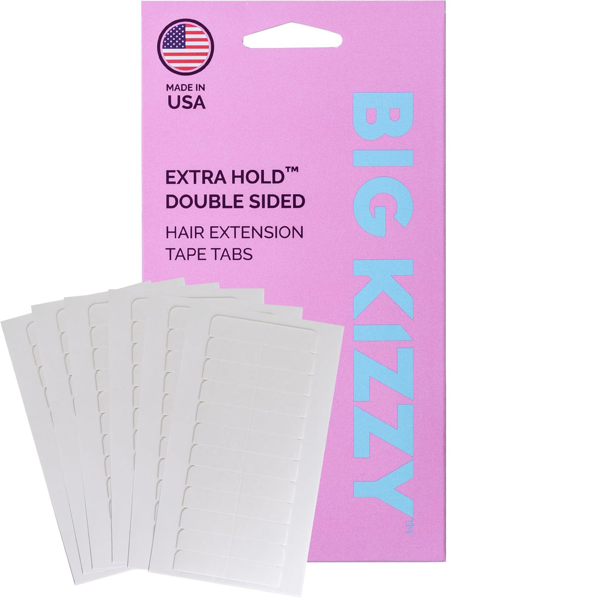 Big Kizzy Extra Hold tape tabs 72-pack secure extension reapplication for longer wear