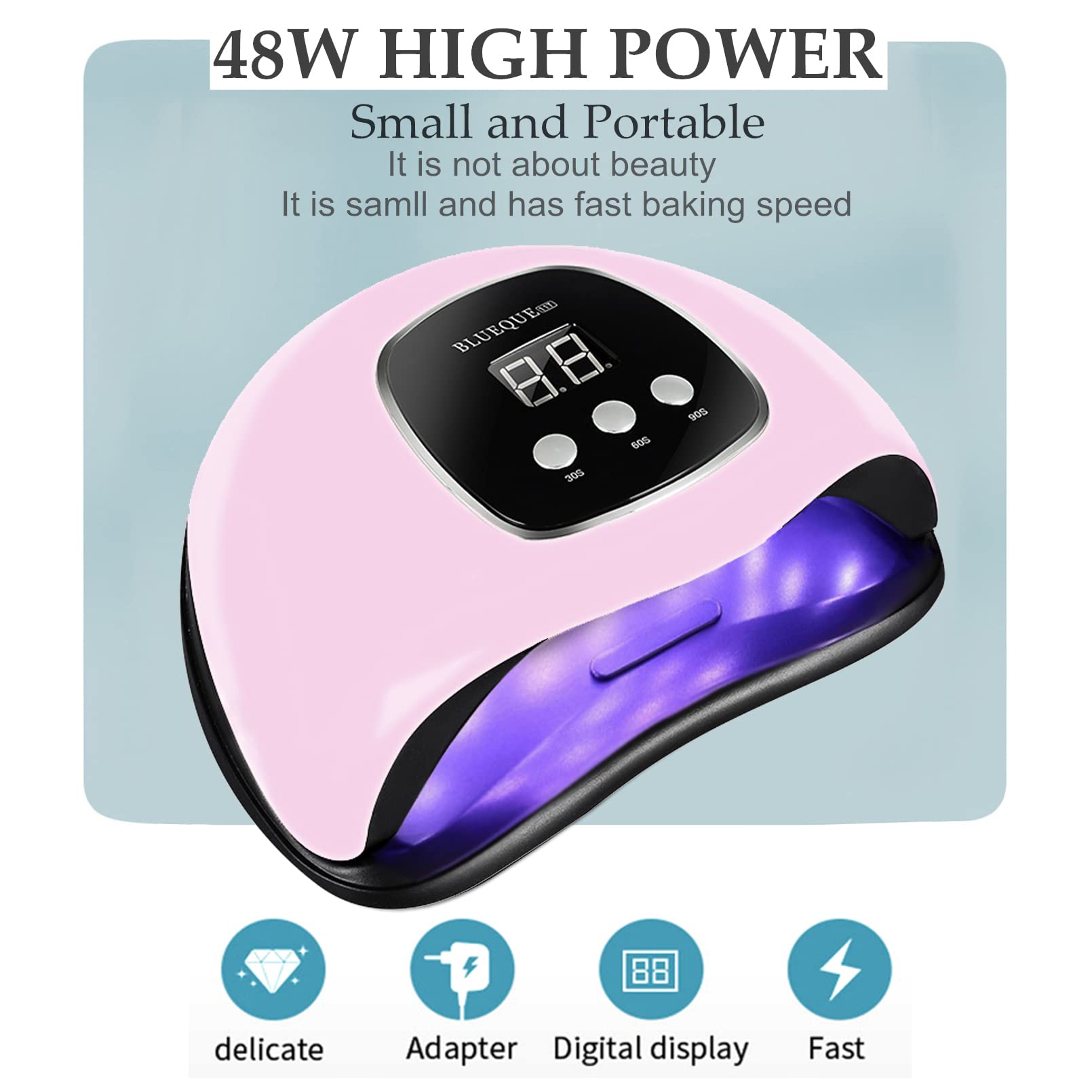 BigBear UV nail lamp top beads close-up showing 24 LEDs for even cure