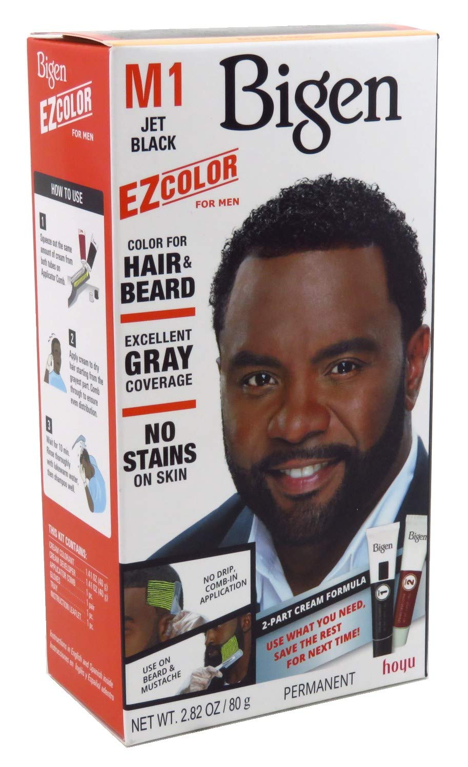 Bigen Ez Color for Men Jet Black Kit 6-pack pack-shot for quick gray coverage