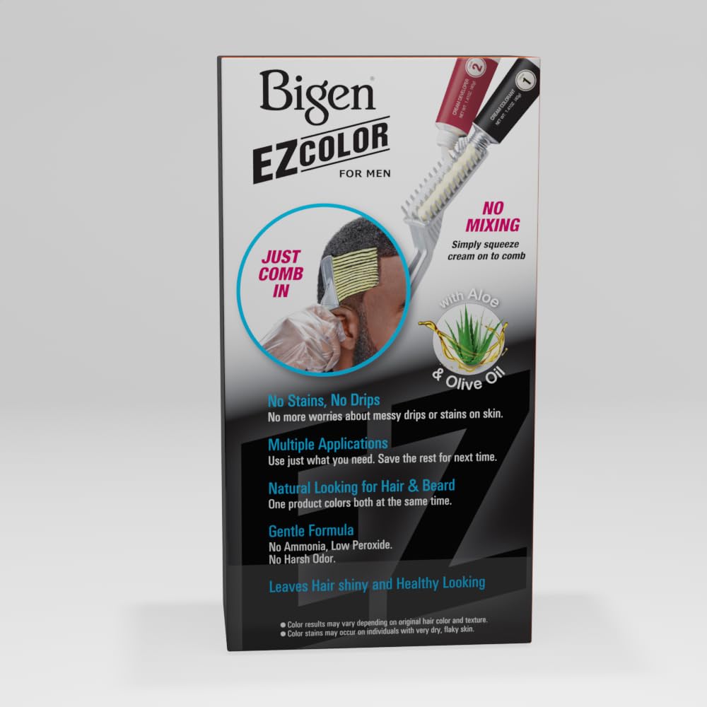 Bigen EZ Color for Men Medium Brown 3-Pack skin-safe application with no stains.