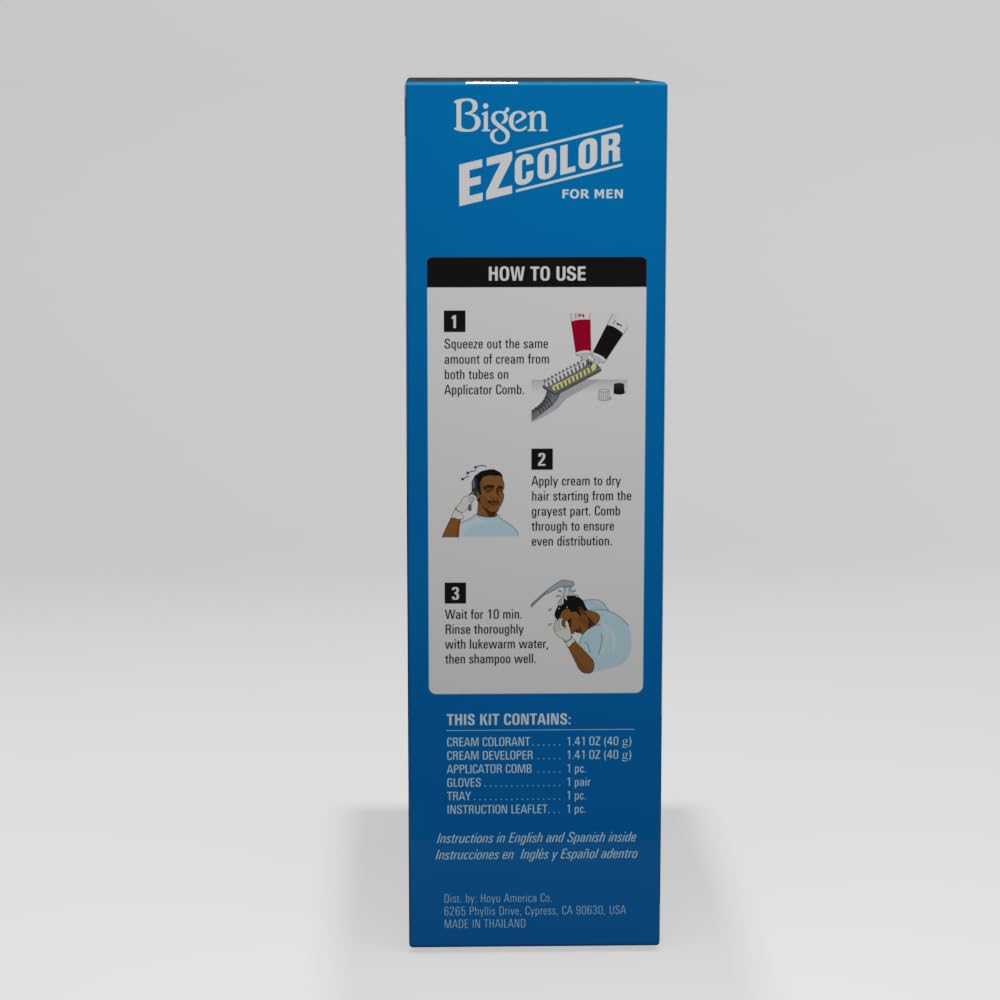 Bigen EZ Color for Men Medium Brown 3-Pack contents image highlighting three color tubes.
