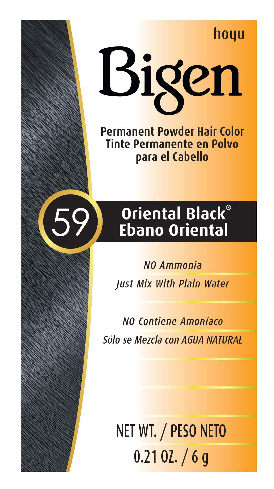Bigen Oriental Black Powder 3-pack packaging for convenient at-home color