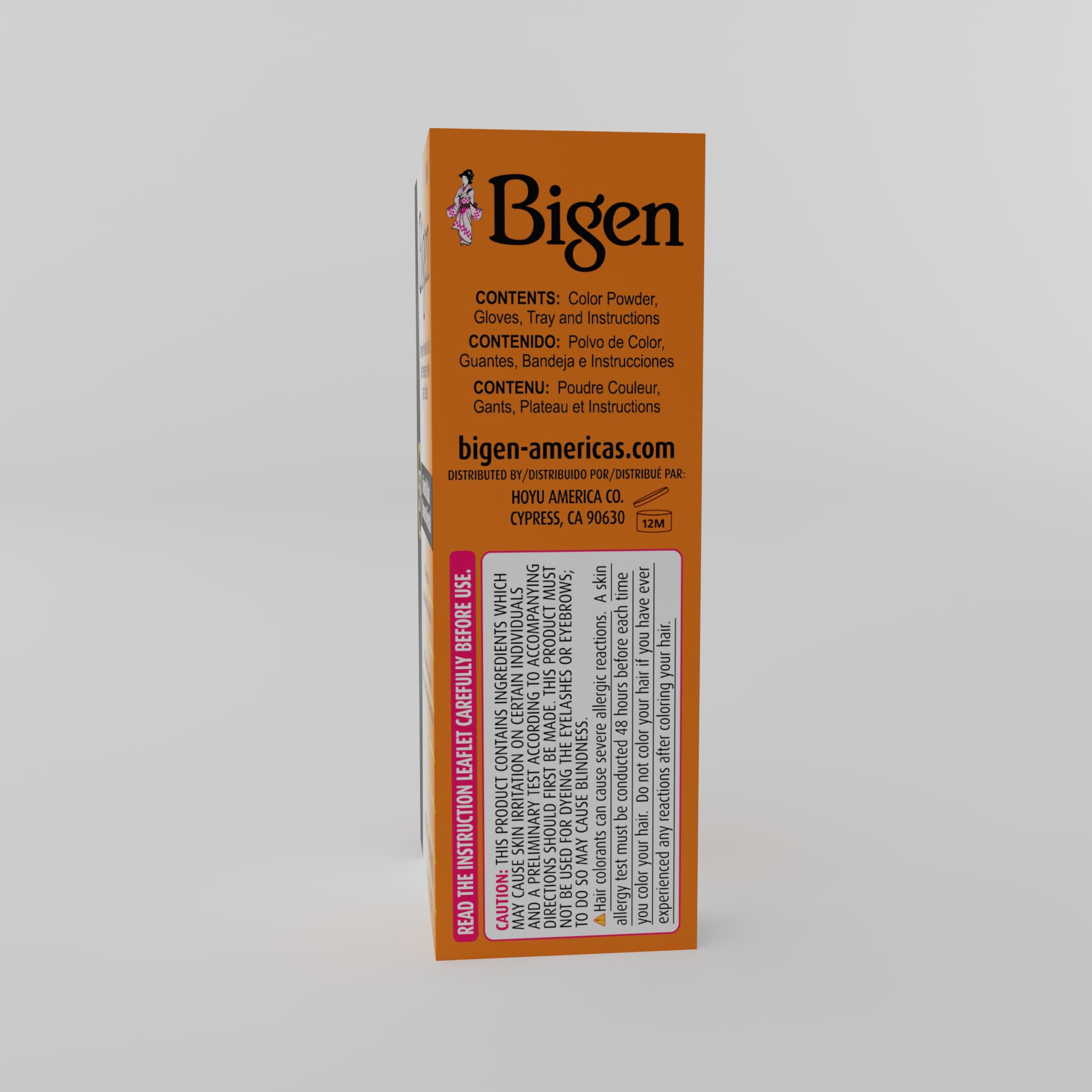 Application brush with Bigen powder for precise shade application