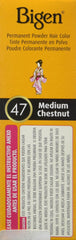 Bigen Chestnut swatch reveals rich medium brown shade for reference
