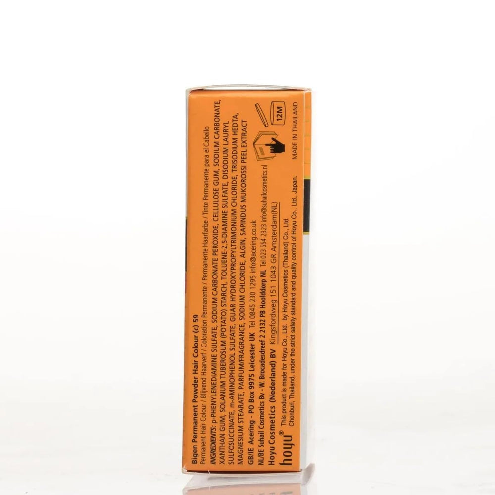 Bigen powder showing water-activated color deposition process for natural results